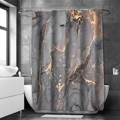 Shower Curtain with Hooks,Marble Pattern Abstract Art Fabric Home Decoration Bathroom Waterproof Shower Curtain with Hook Luxury Modern