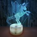 Unicorn 3D LED Night Light Dimmable Nightlight Bedside Lamp 7 Colors Changing Touch Best Unicorn Toys Birthday for Girls Boys