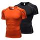 Arsuxeo Men's Compression Shirt Running Shirt 2 Pack Short Sleeve Top Athletic Athleisure Spandex Breathable Quick Dry Soft Running Jogging Training Sportswear Activewear Solid Colored 1# 2# 3#