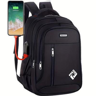 1pc Ultralight Backpack Men's Computer Backpack Large Capacity Travel High School Junior High School Students Schoolbag With USB Charging Port Anti-splash Water Schoolbag Laptop Notebook Bag