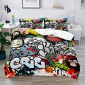 3D Street Art Graffiti Series Print Duvet Cover Bedding Sets Comforter Cover with 1 Print Duvet Cover or Coverlet,2 Pillowcases for Double/Queen/King