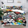 3D Street Art Graffiti Series Print Duvet Cover Bedding Sets Comforter Cover with 1 Print Duvet Cover or Coverlet,2 Pillowcases for Double/Queen/King