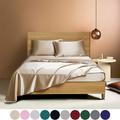 4 Pieces Satin Sheet Sets Hotel Luxury Silky Bed Sheets Soft Premium Satin Sheets Wrinkle Fade Resistant Bedding Set Sheet Set, Include 1 Deep Pocket Fitted Sheet(12inch),1 Flat Sheet, 2 Pillowcases