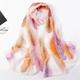 1pcs Colored Leaves Women Elegant Chiffon Georgette Bandana Scarf Summer Beach Travel Sun Protection Thin Soft Hijab