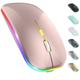 LED Wireless Mouse Slim Silent Mouse 2.4G Portable Mobile Optical Office Mouse with USB and Type-c Receiver 3 Adjustable DPI Levels for Laptop PC Notebook MacBook