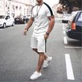 Men's T-shirt Suits Tracksuit Tennis Shirt Shorts and T Shirt Set Set Geometry Muscle Round Neck Normal Street Sports Short Sleeve Short Sleeves Patchwork 2 Piece Clothing Apparel Sports Designer