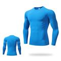 Men's Gym Shirt Compression Shirt Fitness Shirt Men Tops Zip Polo Crew Neck Long Sleeve Sports Outdoor Vacation Going out Casual Daily Quick dry Sweat wicking Breathable High Elasticity Plain Black