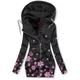 Women's Zip Up Hoodie Sweatshirt Floral Graphic Butterfly Street Casual Drawstring Zip Up Front Pocket Black White Pink Sports Basic Hoodie Long Sleeve Top Micro-elastic Fall Winter