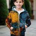 Boys 3D Graphic Hoodie Coat Outerwear Long Sleeve Fall Winter Active Streetwear Cool Polyester Kids 3-12 Years Zip Street Daily Regular Fit