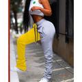Women's Sweatpants Cotton Blend Color Block Yellow gray Black gray Casual / Sporty Full Length Sports Weekend