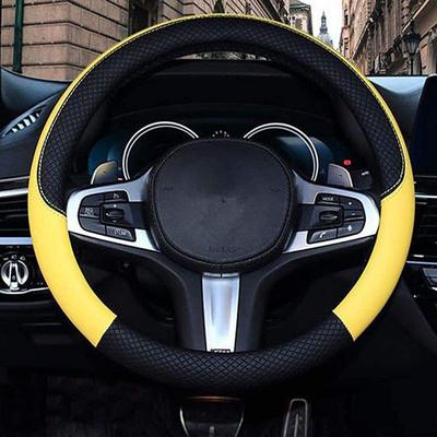 Car Steering Wheel Cover Leather Universal 15 Inch Fit Anti-Slip amp; Odor-Free