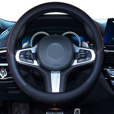 Car Steering Wheel Cover Leather Universal 15 Inch Fit Anti-Slip amp; Odor-Free