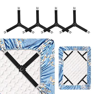 4Pcs/Set Elastic Bed Sheet Grippers Belt Fastener Bed Sheet Clips Mattress Cover Blankets Quilt Holder Textiles Organize Gadgets