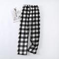 Women's Christmas Pajamas Winter Pants Nighty Pjs Grid / Plaid Fashion Simple Comfort Party Xmas Home Bed Flannel Warm Breathable Long Pant Elastic Waist Winter Fall Blue Pink / Sweet / Gift / Print