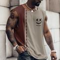 Smile Face Mens Graphic Vest Sleeveless 3D Shirt Casual White Summer Cotton Men'S Top For Color Block Funny Crew Neck Clothing Apparel Print Daily Dreamer Image