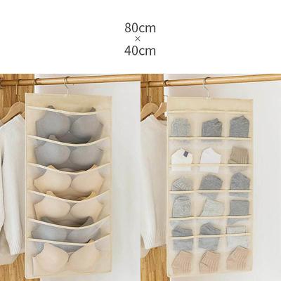 Dual-Sided Hanging Closet Organizer Pocket for Underwear Stocking Toiletries Accessories Bra Dresser Panty Socks Drawers Home Basics