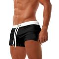 Men's Board Shorts Swim Shorts Swim Trunks Drawstring with Mesh lining Split Solid Color Breathable Quick Dry Athletic Beach Swimming Pool Chic Modern Casual / Sporty Grass Green Black Stretchy