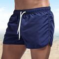 Men's Board Shorts Swim Shorts Swim Trunks Pocket Drawstring Straight Leg Plain Quick Dry Outdoor Daily Holiday Sports Casual Black White Micro-elastic