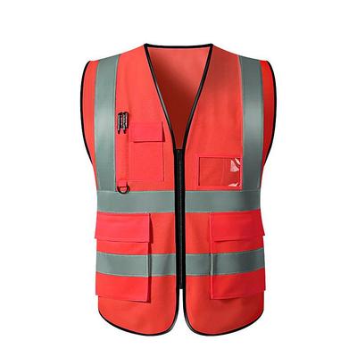 High Visibility Safety Vests with Pockets and Zipper Reflective Mesh Construction Vest for Men Women, Breathable Neon Working Vest for Traffic Work Outdoor Running Cycling Walking One size fits all