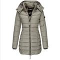 Women's Parka Lightweight Quilted Jacket Mid-Length Puffer Jacket Thermal Winter Coat with Pocket Zipper Hooded Coat Active Casual Outerwear Long Sleeve