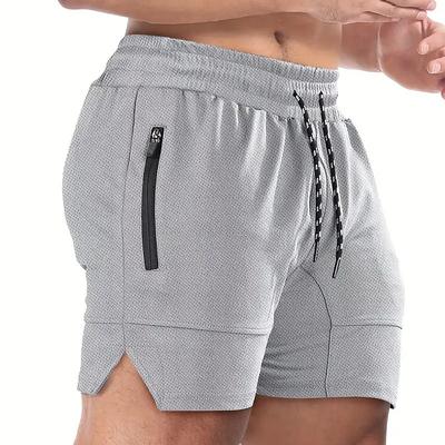 Men's Shorts Sports Going out Weekend Running Casual Drawstring Elastic Waist Plain Knee Length Gymnatics Activewear Wine Red Black Micro-elastic