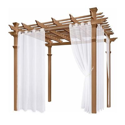 Waterproof Semi Sheer Curtains White Indoor Outdoor for Wedding Patio Grommet Curtain for Wedding Bedroom, Living Room, Porch, Pergola, Cabana, 1 Panel