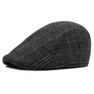 Men's Flat Cap Tweed Cap Light Grey Dark Gray Cotton Streetwear Stylish 1920s Fashion Outdoor Daily Going out Lattice Warm