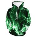 Men's Unisex Hoodie Pullover Hoodie Sweatshirt Yellow Red Purple Green Hooded Graphic Flame Daily Going out 3D Print Plus Size Basic Casual Spring Summer Clothing Apparel Hoodies Sweatshirts Long