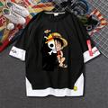 One Piece Monkey D. Luffy T-shirt Cartoon Manga Anime Fake two piece Harajuku Street Style T-shirt For Couple's Men's Women's Adults' Hot Stamping