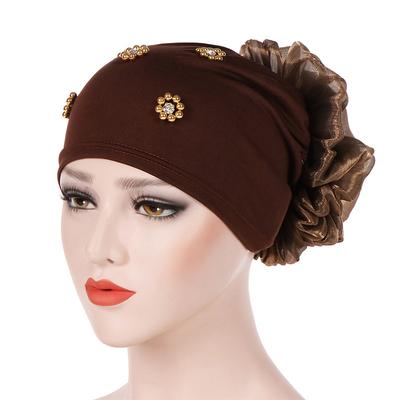 New Women Hair Loss Cap Beanie Skullies Flower Pearls Muslim Cancer Chemo Cap Islamic Indian Hat Cover Head Scarf Fashion Bonnet