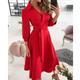 Women's Work Dress Semi Formal Dress Wrap Dress Midi Dress Tie dye Letter printing Butterfly print Long Sleeve Butterfly Lace up Spring Fall Winter Surplice Neck Vintage Winter Dress Office Wedding