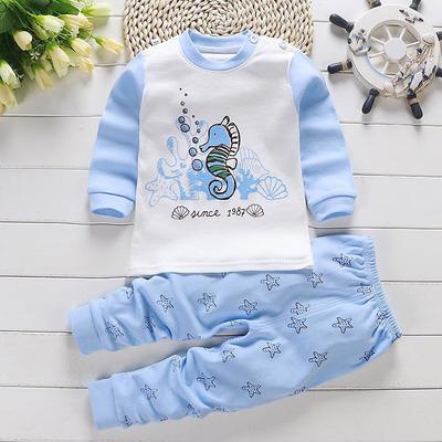 Kids Boys 2 Pieces T-shirt Pants Long Sleeve Owl A01 A02 Animal Cartoon Crewneck Summer Spring Basic Home 3-7 Years