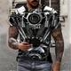 Men's Machine Motorcycle T Shirt Short Sleeve T shirt 3D Print Round Neck Shirt Sports Fashion Designer Outdoor Vacation Street Black Red Blue Summer Clothing Apparel S M L XL XXL XXXL 4XL