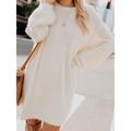 Women's Sweater Dress Jumper Dress Casual Dress Mini Dress Elegant Fashion Streetwear Outdoor Street Daily Going out Crew Neck Long Sleeve Patchwork 2023 Loose Fit Black Yellow Pink S M L XL XXL 3XL