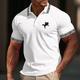 Men's Polo Shirt Button Up Polos Casual Sports Lapel Ribbed Polo Collar Short Sleeve Fashion Basic Color Block Patchwork Embroidered Summer Regular Fit Black White Yellow Gray Polo Shirt