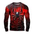 Graphic Spiders Spider web Fashion Casual Men's 3D Print Party Casual Festival Halloween T shirt Black Long Sleeve Crew Neck Shirt Spring Fall Clothing Apparel Normal S M L XL XXL XXXL