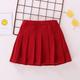 Kids Girls' Skirt Red Plaid Solid Colored Pleated Spring Summer Basic School 3-12 Years