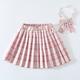Kids Girls' Skirt Red Plaid Solid Colored Pleated Spring Summer Basic School 3-12 Years