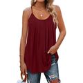 Women's Tank Top Camisole Modal Plain Casual Beach Black Sleeveless Vacation Hawaiian Casual Round Neck Summer Spring