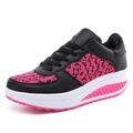Women's Sneakers Plus Size Platform Sneakers Outdoor Daily Summer Winter Platform Round Toe Fashion Sporty Casual Walking PU Lace-up Black / White Black / Red Pink / Grey