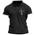 Men's Polo Shirt Lapel Polo Graphic Polo Button Up Polos Cotton Polo Shirt Graphic Prints Cross Turndown Black White Yellow Red Navy Blue Outdoor Street Short Sleeve Print Clothing Apparel Sports