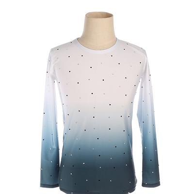 Figure Skating Top Men's Boys' Ice Skating Outfits Top White High Elasticity Training Competition Skating Wear Handmade Crystal / Rhinestone Long Sleeve Ice Skating Figure Skating