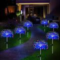 1 Pack solar powered 8-function Christmas decorative fireworks lamp, floor mounted lawn light, holiday wedding, Christmas Halloween outdoor waterproof decorative lamp 90/120/150/200Leds