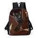 Men's Women's Backpack 3D Print Commuter Backpack School Daily Cat Oxford Large Capacity Breathable Lightweight Zipper Print Coffee