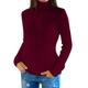 Women's Pullover Sweater Jumper Turtleneck Cable Knit Acrylic Knitted Fall Winter Cropped Outdoor Daily Holiday Stylish Casual Soft Long Sleeve Solid Color Black White Red S M L