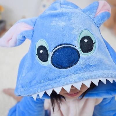 Kid's Patchwork Onesie Costume Carnival Costume Anime Blue Monster Onesie Pajamas Kigurumi Pajamas Funny Costume For Boys and Girls Christmas Carnival New Year Cartoon
