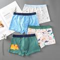 4Pieces of children's underwear boys boxer shorts 95% cotton 12 medium and large children's teenage boys student baby shorts