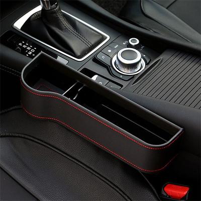 Leather Car Seat Gap Filler Organizer with Cup Holder, Multifunctional Storage Box for Vehicle Seat Side