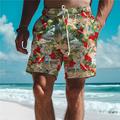 Retro Lady Men's Resort 3D Printed Board Shorts Swim Trunks Elastic Drawstring with Built-in Mesh Lining Comfort Breathable Classic Stretch Short Aloha Hawaiian Style Holiday Beach S TO 3XL