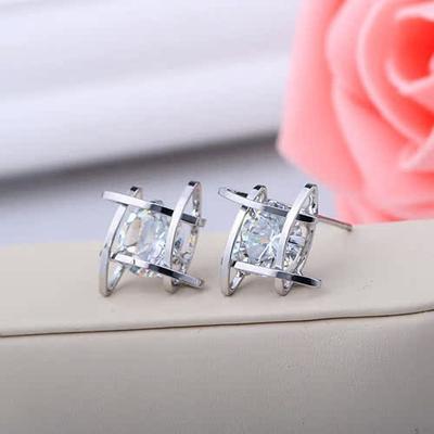 1 Pair Stud Earrings Ball Earrings For Women's Birthday Party Evening Gift Copper Vintage Style Fashion Diamond